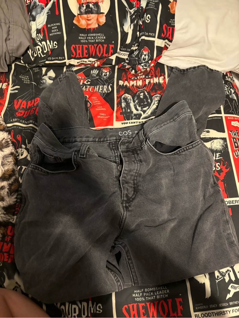 COS Washed Charcoal High-Rise Jeans